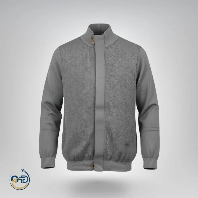 ژاکت بافت مردانه تمامزیپ کد 521-100025 دوتو